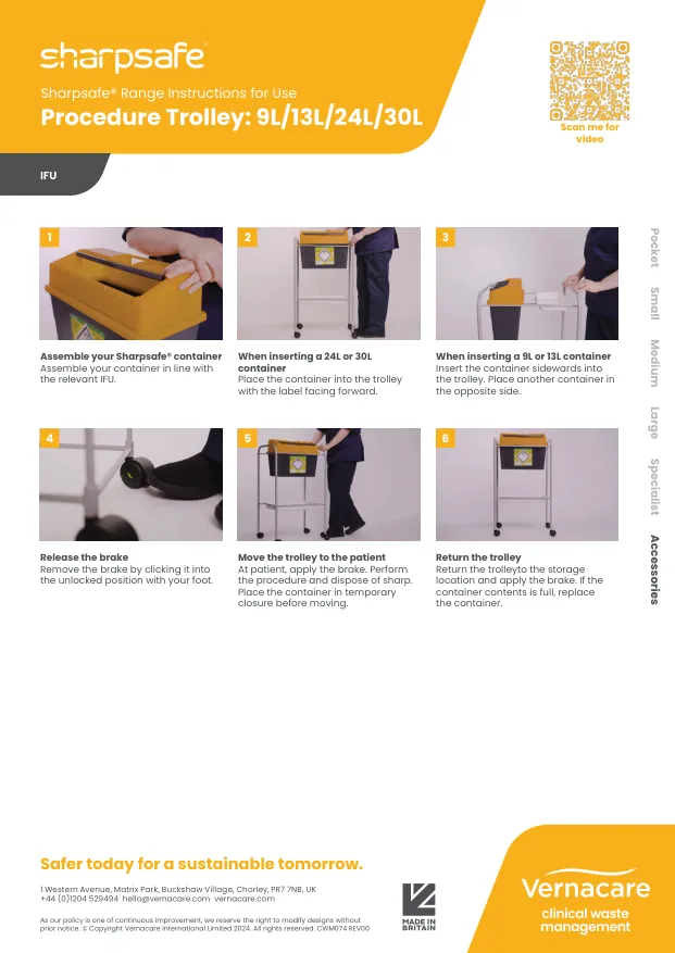 Sharpsafe IFU Poster Procedure Trolley Image