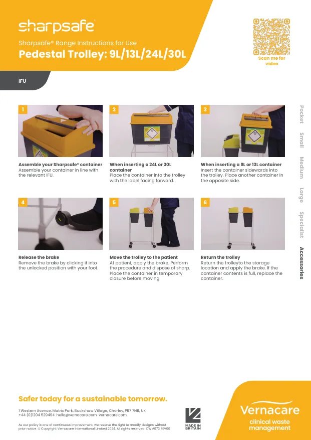 Sharpsafe IFU Poster Pedestal Trolley Image