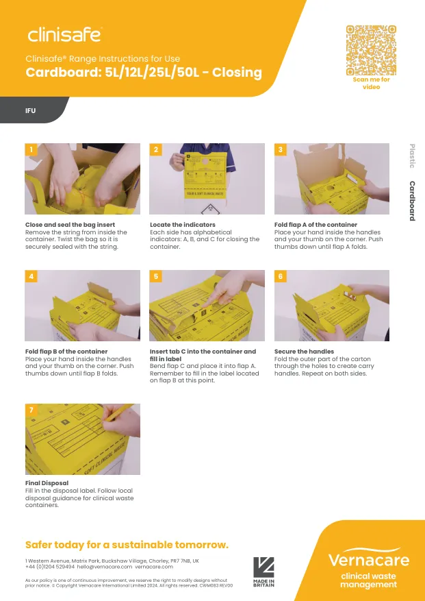 Clinisafe IFU Poster Cardboard Closing Image