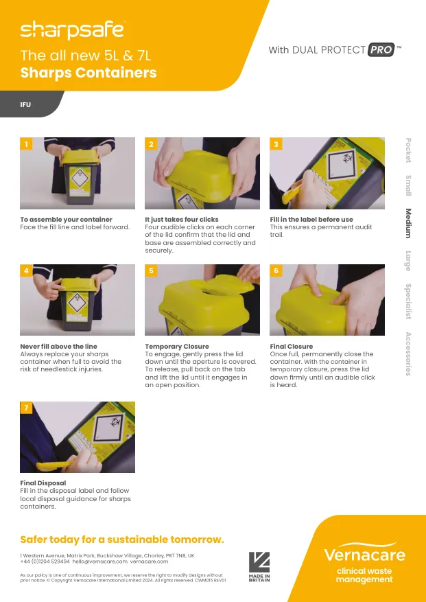 457 Sharpsafe 5L & 7L IFU Yellow AW DIGITAL Image