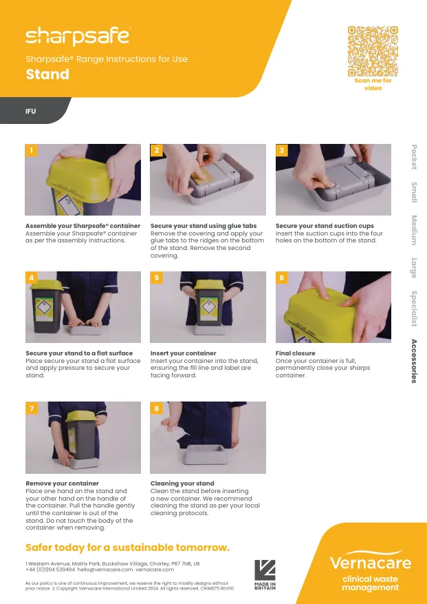 Sharpsafe IFU Poster Stand Image